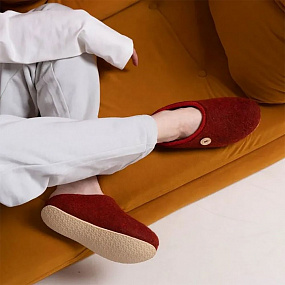 Gifts: домашние валенки step, красно-коричневые (терракот) 