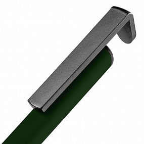 Gifts: ручка шариковая standic с подставкой для телефона, зеленая 