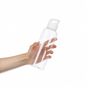 Gifts: бутылка для воды plaske, прозрачная с белой крышкой 