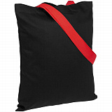 Gifts: холщовая сумка brightone, черная с красными ручками 