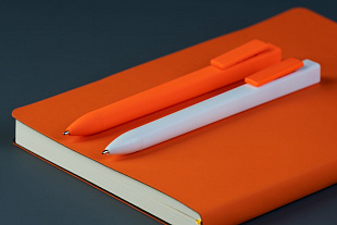 Gifts: ручка шариковая swiper sq, белая с оранжевым 