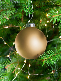 Gifts: елочный шар finery matt, 8 см, матовый золотистый 
