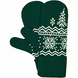 Gifts: варежки elnik, зеленые с молочно-белым 
