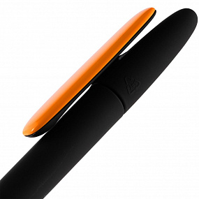 Gifts: ручка шариковая prodir ds5 trr-p soft touch, черная с оранжевым 