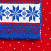Gifts: шарф happy view, красный с синим 