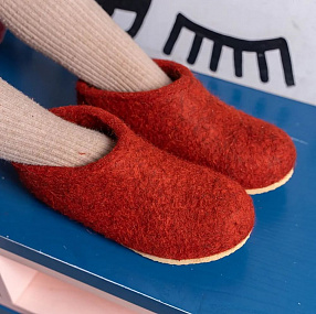Gifts: домашние валенки cant, красно-коричневые (терракот) 