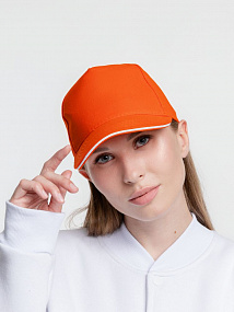 Gifts: бейсболка classic, оранжевая с белым кантом 